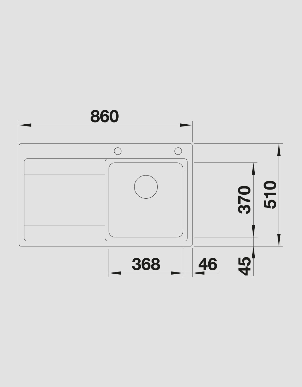 BLANCO DIVON II 45 S-IF PASLANMAZ ÇELİK EVİYE - Paslanmaz Çelik