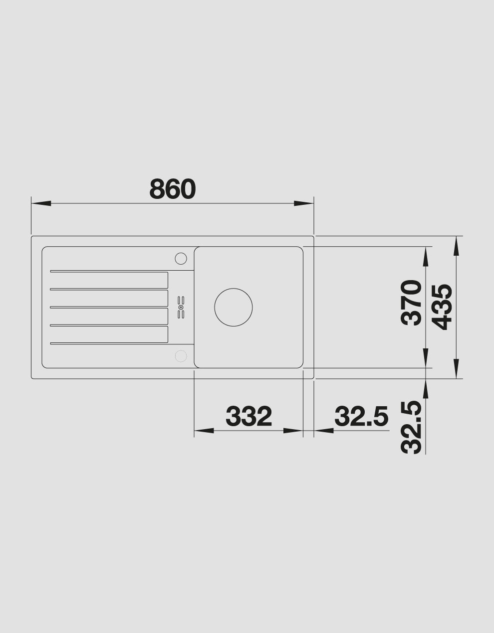 BLANCO FAVUM 45 S SILGRANIT™ EVİYE - Antrasit