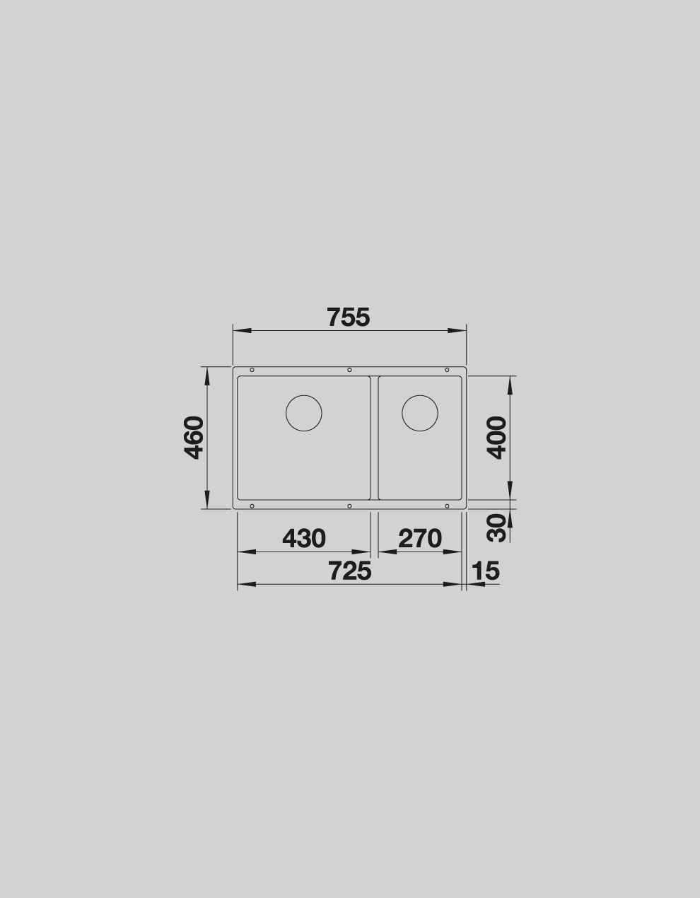 BLANCO SUBLINE 430/270-U SILGRANIT™ EVİYE - Antrasit